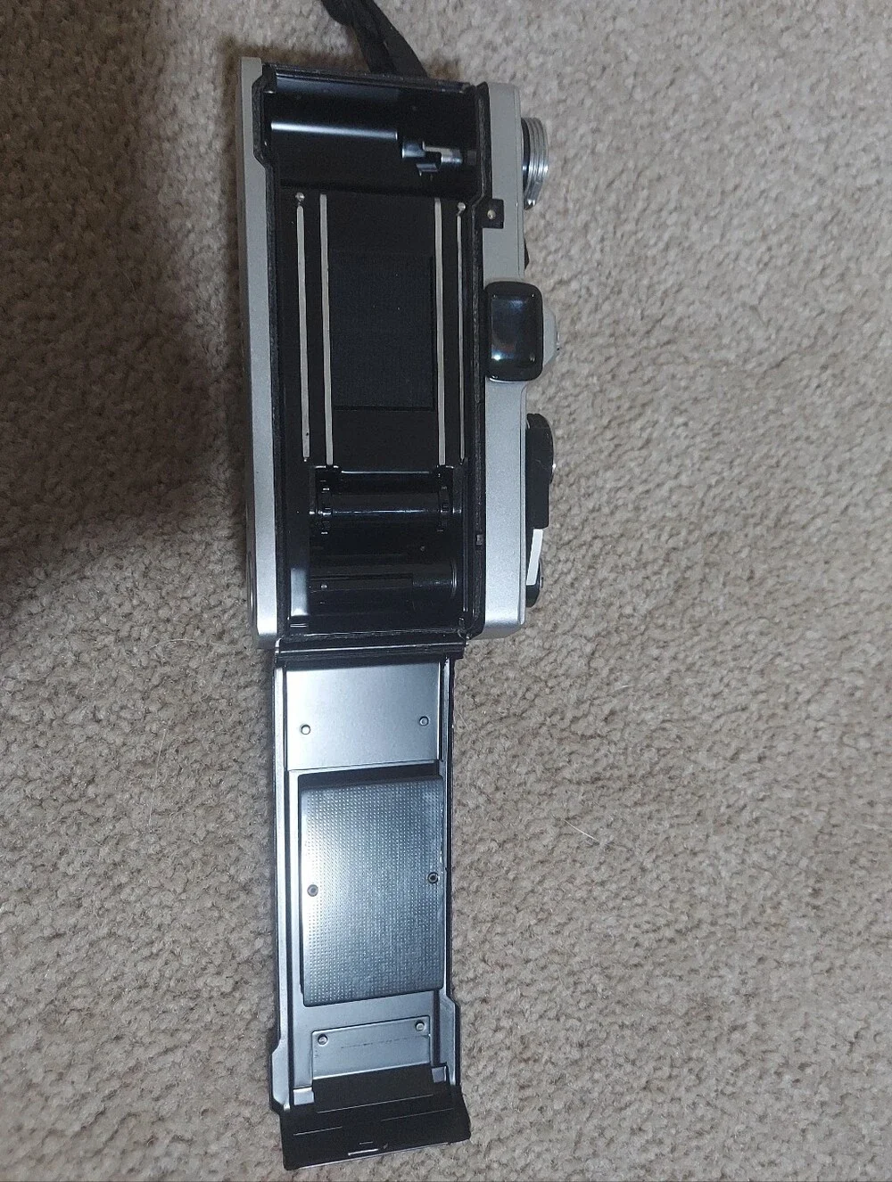 Olympus OM-2 Silver and Black 35mm Film SLR Camera Body with Wrist Strap